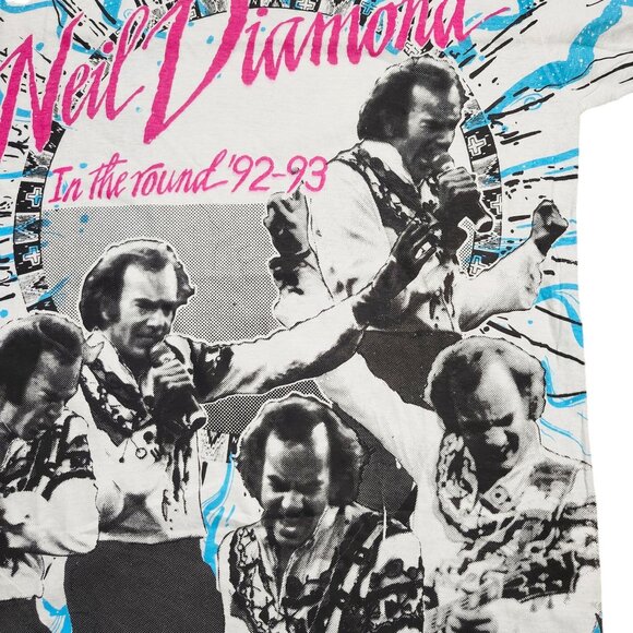 Vintage Neil Diamond In The Round 92-93 Tour T-Shirt Large All Over Graphics - Picture 4 of 10
